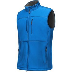Duurzame waterdichte outdoorjas voor heren - mouwloos fleece vest met volledige ritssluiting