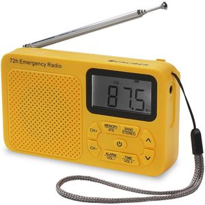 Caliber Draagbare Radio op Batterijen - Noodradio - Noodpakket Denk Vooruit - AM & FM - Koptelefoonaansluiting (HPG320Y)