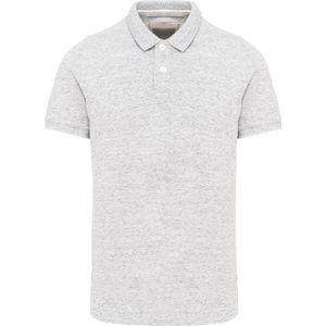 Herenpolo 'Vintage Washed' korte mouwen Heather Grijs - XXL