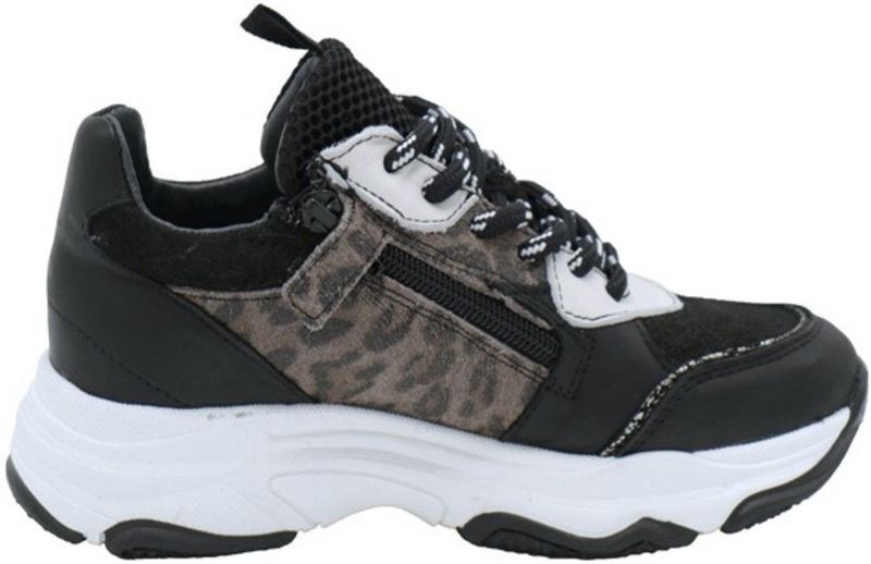 Giga - G4435-A36-B20 - Sneakers - Zwart - Taupe - Leopard - Zilveren Accenten