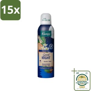 15 x Kneipp - Douche schuim - Good Night - Alpenden & Amyris - 200 ml - Grootverpakking - Douche Schuim - Ontspanning - Slaap - Natuurlijke Ingrediënten - Essentiële Oliën