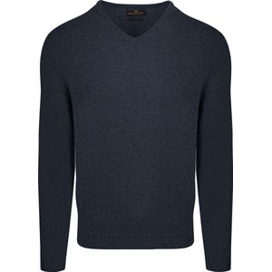 Steppin' Out Pullover V-hals Merinowol Navy - Maat L - Heren - Pullovers