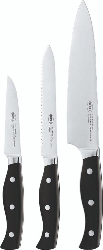 Messenset - Rvs - 6 Delig - Houten Houder