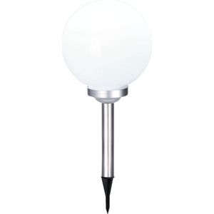 ProGarden Solarlamp Ball LED 30 cm wit