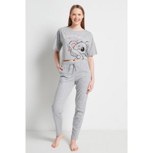 Vienetta | lange damespyjama | grijs | S