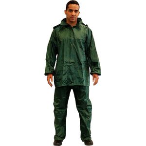 Opvouwbaar en licht waterpak voor werk - Waterdicht regenpak groen maat 3XL