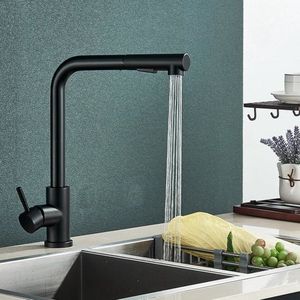 Keukenkraan - Wastafelkraan - Badkamer - Wastafelmengkraan - Mengkraan - Kraan - Dubbele Functie - Straal - Sproeier - Uittrekbaar - 360 Graden Draaibaar - Zwart