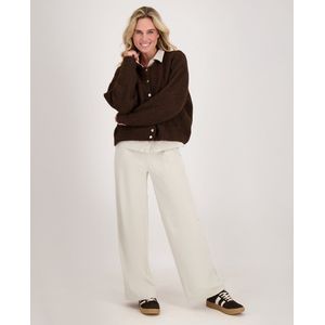 Je m'appelle Travelstof Dames Broek Straight fit Met stretch - Beige - Maat XS