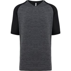 PROACT® Tweekleurig padel-T-shirt met raglanmouwen voor heren PA4030 - Black / Marl Dark Grey - M