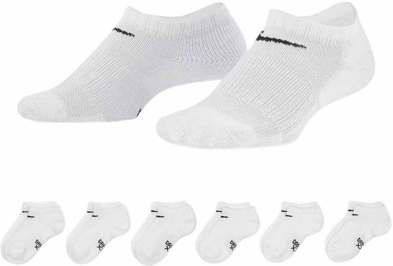 Nike Kids Rn0017 Onzichtbare Sokken 6 Paren Wit EU 23 1/2-27 Jongens,Meisjes