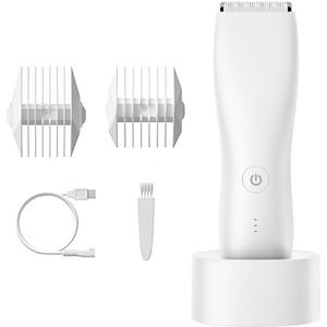 Heren Lichaamshaar Trimmer Dames Scheerapparaat Epilator Bikini Trimmer Lies en Lichaam Scheerapparaat Arm Baard Scheerapparaat Wit met Basis