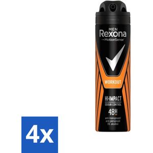 4 x Rexona Men - MotionSense - Deodorant Spray - Anti-transpirant - 150 ml - Rexona Deodorant - Deodorant Spray - Anti-transpirant - Zweetbescherming - Mannen Deodorant