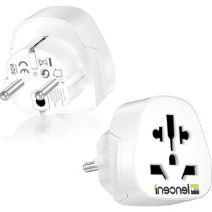 Universele Reisadapter LENCENT - Frankrijk FR/EU/DE - Type A/B/G/I/J/L - UK Engels Engeland/VS Amerika/China/Australië/Japan/Italië/Zwitserland