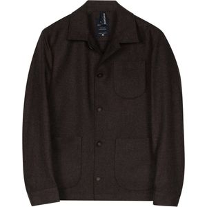Giordano - Vittorio - Overshirt - Wolmix Tussenjas - Donkerbruin - 527501-80