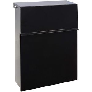 TheLau ® Stijlvolle Zwarte Brievenbus van Verzinkt Staal met Weerbestendige Beschermklep en Slot, Geschikt voor DIN A4 Post