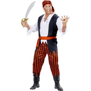 Widmann - Piraat & Viking Kostuum - Caribische Piraat Blauwbaard Rood Zwart Wit - Man - Rood - Medium - Carnavalskleding - Verkleedkleding