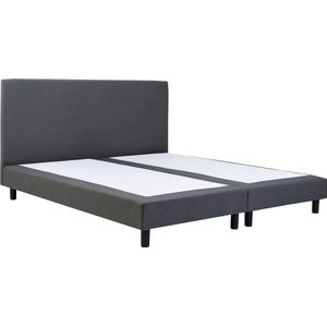 Maxi Box Ambra vlak zonder matras - 160 x 200 cm - donkergrijs