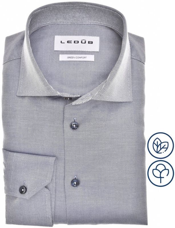 Ledub modern fit overhemd, twill, donkerblauw