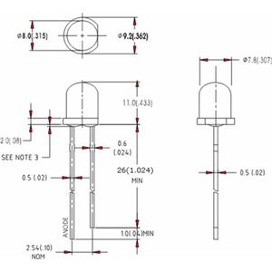 LED Diode - 8mm - Kleur groen - Per 10 stuks