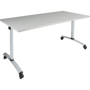 Verrijdbare klaptafel Perudo breed 120CM diep 80CM bladkleur Logan eiken framekleur Aluminium (RAL9006)