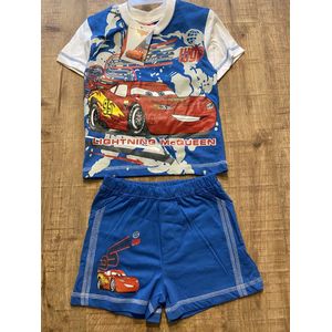 Cars shortama wit/blauw maat 98/104