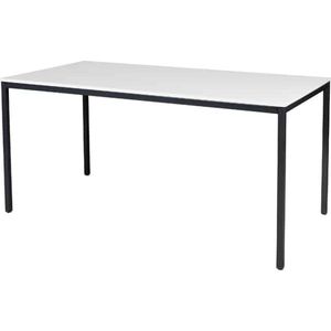 Bureautafel - Domino Basic 160x80 wit - zwart frame