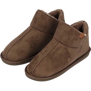 Apollo Pantoffels Dames - Boots Suede - Taupe - Maat 39/40 - Sloffen Hoog Model - Harde zool met grip