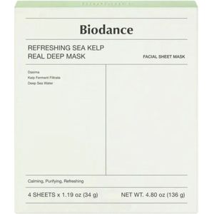 Biodance - Verfrissend Zeewier Real Deep Mask - Gezichtsmasker - 4 Stuks