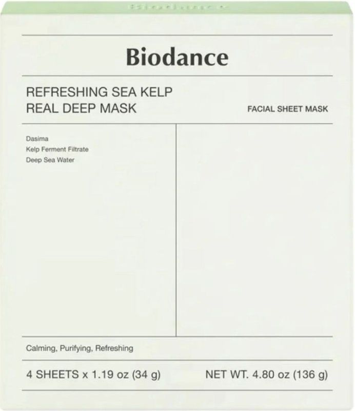 Biodance - Verfrissend Zeewier Real Deep Mask - Gezichtsmasker - 4 Stuks