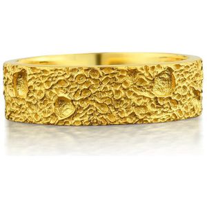 Maanoppervlak gestructureerde ring 14K Verguld