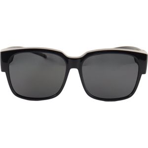 Montour Overzet Zonnebril - Dames - Heren - NOAH - Zwart - Vierkant Model - Pasvorm Groot - Overzetzonnebrillen - Unisex