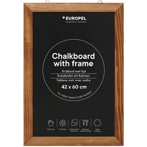 Europel krijtbord - houten lijst – muurdecoratie – tekenbord - A2 - 42x60cm