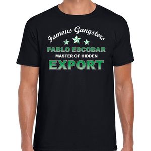 Pablo Escobar famous gangster cadeau t-shirt zwart heren - Tekst / kostuum / verkleed outfit M