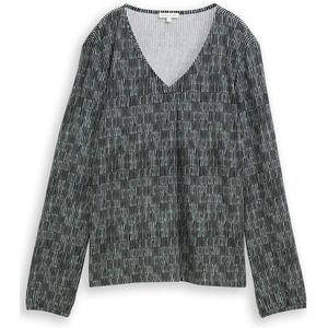 TOM TAILOR T-shirt met lange mouwen voor dames, 39082 - Onregelmatig Moss Graphic Design, XL