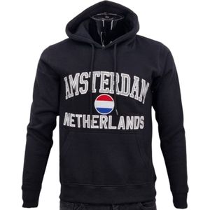 Hitman - Heren Trui - Heren Hoodie - Katoen - Holland Souvenir - Amsterdam Souvenir - Amsterdam Hoodie - Zwart - Maat M