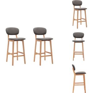 vidaXL Barstoel - Barstoelen - Stoel - Stoelen - Barkrukken 2 st stof lichtgrijs