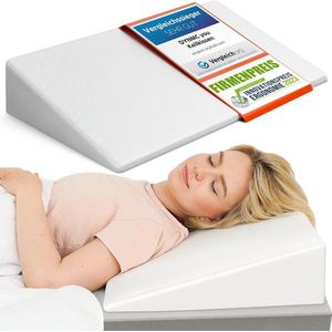 DYNMC you wigkussen bed 90 x 45cm - test ZEER GOED - OEKO TEX gecertificeerd - Ergonomisch leeskussen - Lendekussen - Rugkussen wit