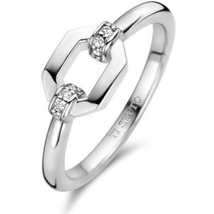 TI SENTO Dames Ring - 925 zilver - Zirconia wit - Maat 19.00 mm / maat 60 - 12300ZI