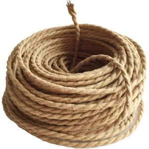 2-core 0.75 mm² 20m Textile Sheathed Power Cable - Linen Twisted Fabric Cable stroomkabel 3 aderige