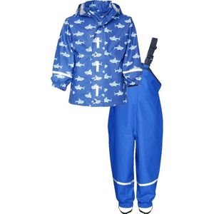 Playshoes - Regenpak - Blauw - Kinderen - Haaienprint