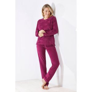 Paars velours dames pyjama Hajo - Paars - Maat - 40/42