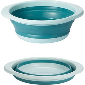 SNQ Opvouwbare afwasbak, multifunctionele grote, opvouwbare ronde spoelbak, draagbare, ruimtebesparende, opvouwbare kom voor het wassen van groenten, servies, ondergoed (blauw/groot)
