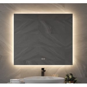 Badkamerspiegel met indirecte verlichting, verwarming, touch sensor en dimfunctie 80x70 cm