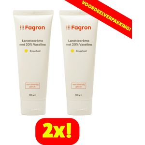 2x Fagron Lanettecrème met 20% Vaseline - 100 ml - Voordeelverpakking!