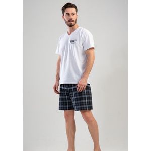 Grijze katoen korte pyjama voor heren Vienetta- grote maten XL