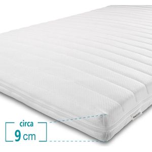 Easy Bedden® Topmatras - 110x190 - Topper HR Koudschuim - Medium hardheid - Hybrid - Topdekmatras - circa 9 cm - Afritsbaar Wasbaar Tijk - Orthopedisch - Anti-allergisch - Topper Hotel XL - Anti Bacterieel - CertiPUR® en Okoetex gecertificeerd