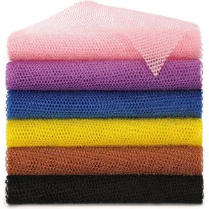 6 stuks Afrikaanse netspons Afrikaans exfoliërend net Lange Afrikaanse badspons Washandje Douchenet Afrikaans lichaamsscrubbernet voor een gladdere huid Dagelijks gebruik (roze, geel, paars, zwart, blauw, bruin) Zwart + blauw + bruin + roze + geel +