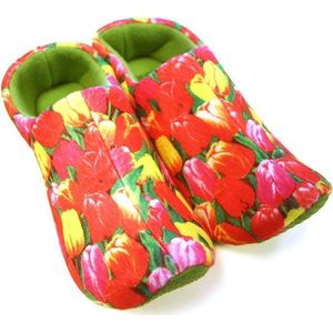 Klomppantoffels tulpen print  / Klompsloffen / Tulpen print  sloffen voor dames en heren - Maat: 39-41