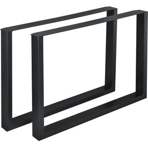 In And OutdoorMatch Tafelpoot Elroy - Stalen Onderstel - Set van 2 - U Tafelpoot - 100x72 cm - Zwart