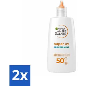 Garnier - Ambre Solaire - UV Fluid - Super UV Niacinamide - Anti-Imperfecties - SPF 50+ - 40 ml - Voordeelverpakking - 2 stuks